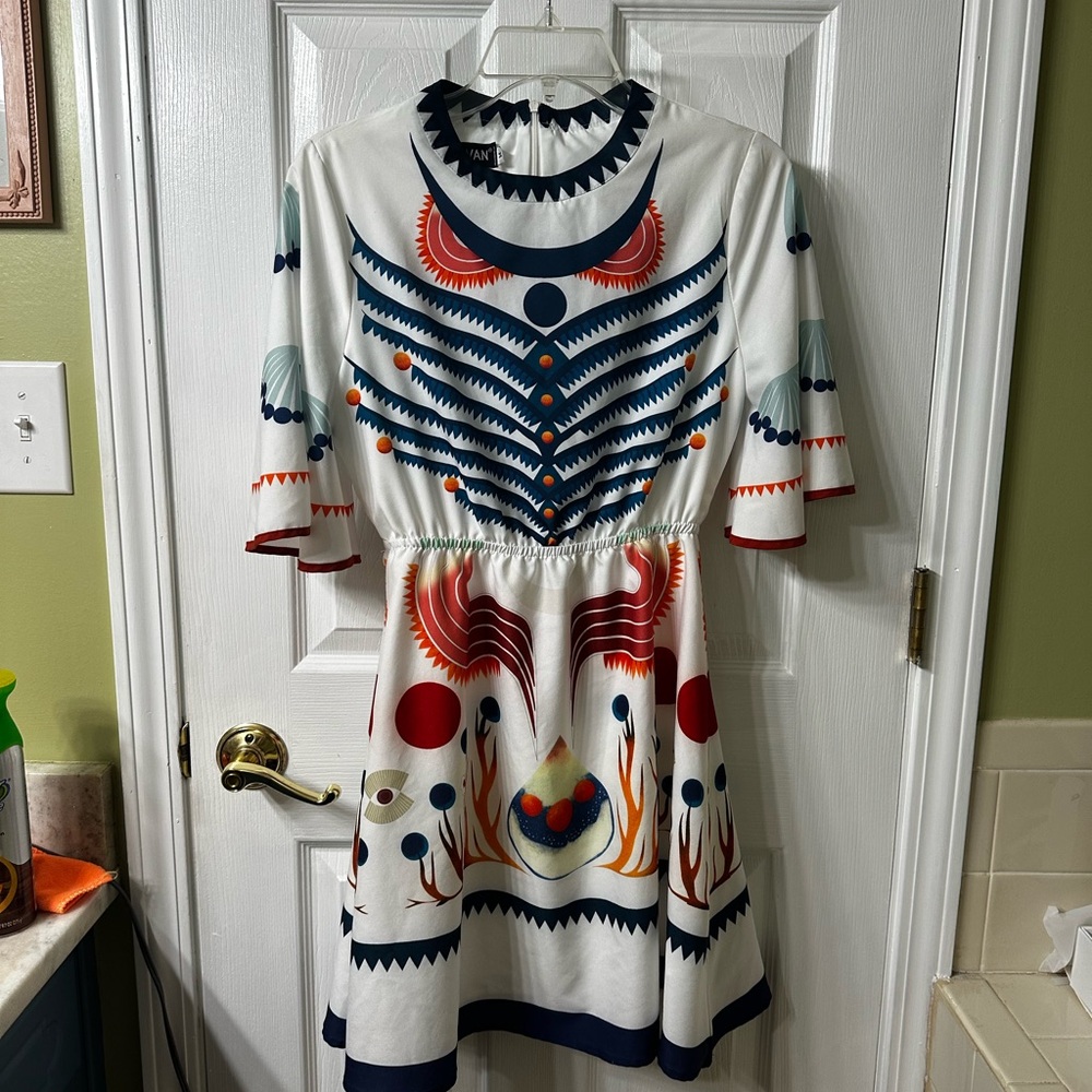 Colorful Patterned Women's Dress
